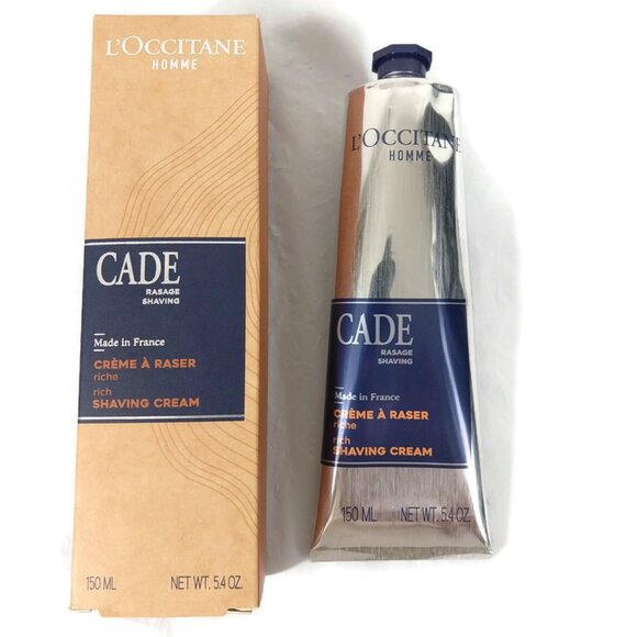 L'Occitane CADE Men's Rich Shaving Cream Tube 5.4 oz / 150 ml NIB